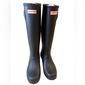 Hunter Women’s Matte Navy Blue Original Tall Rain Boots